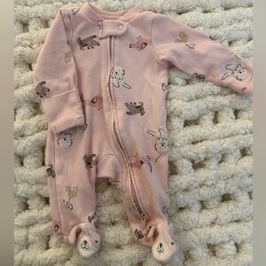 |Carter's| Pink Dog Print Footie
